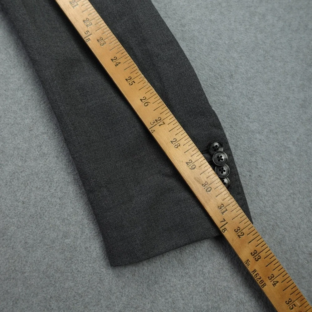 Suitsupply Jacket 46R Gray La Spalla Wool Double Breasted Blazer Lanificio Rogna